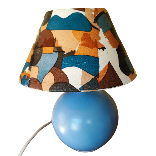 Luminaire bleu année 80 serviettes collées